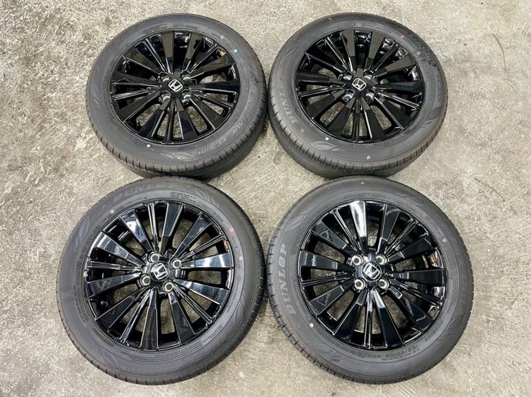 ล้อแม็ก HONDA CITY EHEV RS ขอบ 16” ถอดป้ายแดง ยาง DUNLOP 185-60R16 ปี 25 สีเส้นตุ่มหน้ายางยังอยู่ครบ รูปที่ 4