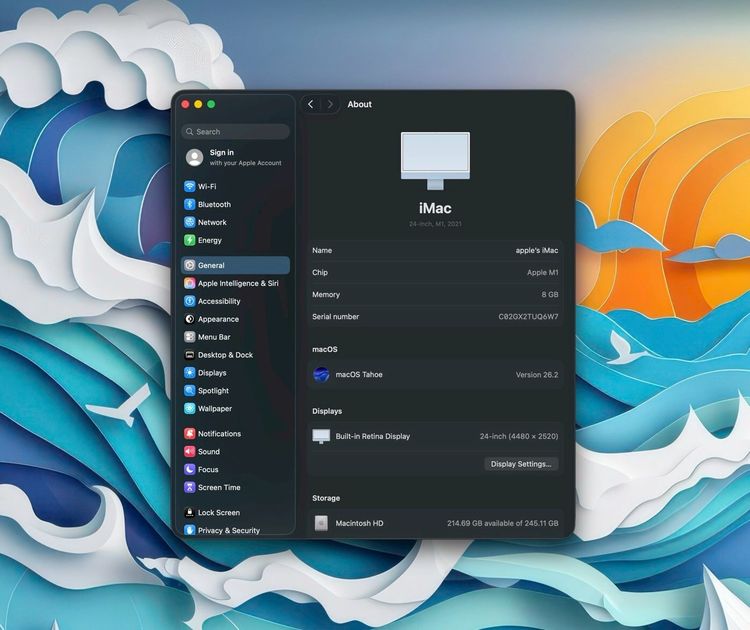 iMac 24-inch M1 2021 Ram8GB SSD256GB CPU8-Core GPU8-Core 4Ports Blue รูปที่ 7