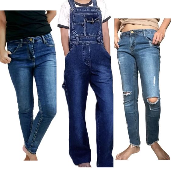 ไม่มีแขน อื่นๆ L อื่นๆ กางเกงยีนส์ ผู้หญิง ทั้งแบบ แต่งขาด และเรียบ เอี๊ยม ขายาว