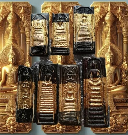 พระสมเด็จพิมพ์ไพ่ตองลงรักปิดทองเก่า(ขนาดใหญ่พิเศษ) คละพิมพ์ ปี ๒๓๖๗