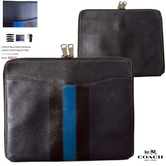 กระเป๋าใส่ไอแพ็ค COACH แท้ 💯 size กว้าง 9 ยาว 11 นิ้ว สภาพดีมาก ดีเทลสวย ลายละเอียดดี หายากน่าสะสมครับ