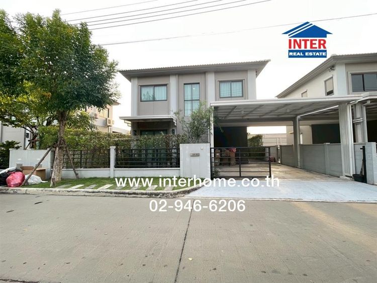 บ้านเดี่ยว 2 ชั้น 52.5 ตร.ว. หมู่บ้านแกรนด์พลีโน่ รามอินทรา-วงแหวน ถนนคู่ขนานกาญจนาภิเษก ถนนหัยราษฎร์ เขตคลองสามวา กรุงเทพมหานคร