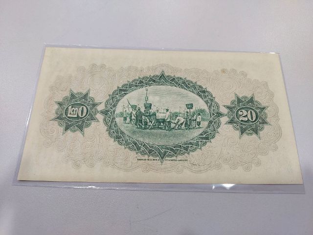 ธนบัตร 20 บาท ไถนา สัญญาจะจ่าย สภาพสวยงาม สมบูรณ์ รูปที่ 2