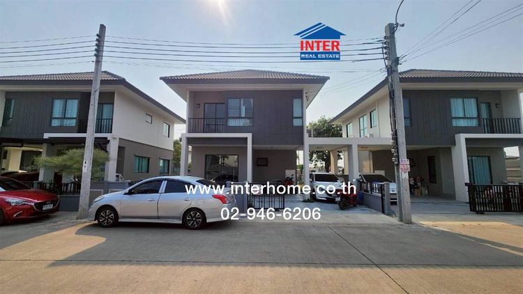 บ้านเเฝด 2 ชั้น 51.3 ตร.ว หมู่บ้านพลีโน่สุขสวัสดิ์ ประชาอุทิศ ใกล้มหาวิทยาลัยเทคโนโลยีพระจอมเกล้าธนบุรี(ม.บางมด) ซอยประชาอุทิศ90 พระสมุทรเจ