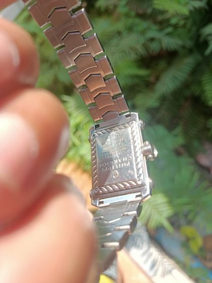 Vintage Philippe Charriol Columbus Thank Quartz stainless Silver ระบบถ่าน เดินปรกติ สายกำไลทรงเหลี่ยม สีเลสออกเนื้อเงิน ขนาด 30x39 (w.h.)  รูปที่ 9