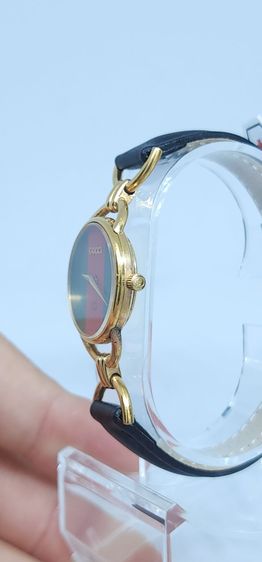 Z002 Gucci Vintage 6000L Gold Case หน้าปัดเขียว-แดง สายหนังแท้ งานคลาสสิกหายาก รูปที่ 3