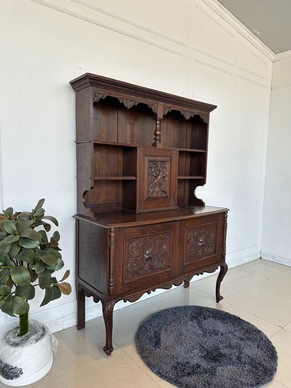 ตู้เก็บของ สไตล์วินเทจ 3 บานเปิด งานแกะสลักลาย ขาสิงห์ รูปที่ 2