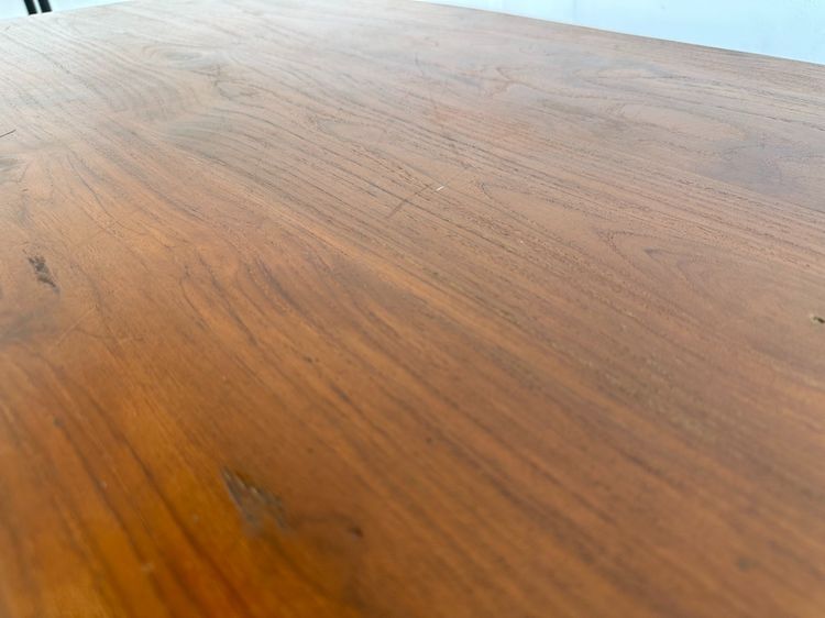 โต๊ะทำงานไม้สัก สไตล์วินเทจ 2 ลิ้นชัก ขากลึงกลมสีน้ำตาล รูปที่ 7