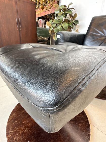 เก้าอี้อาร์มแชร์ พร้อมสตูล เบาะหนัง PU สีดำ หมุนได้ 360 องศา รูปที่ 16