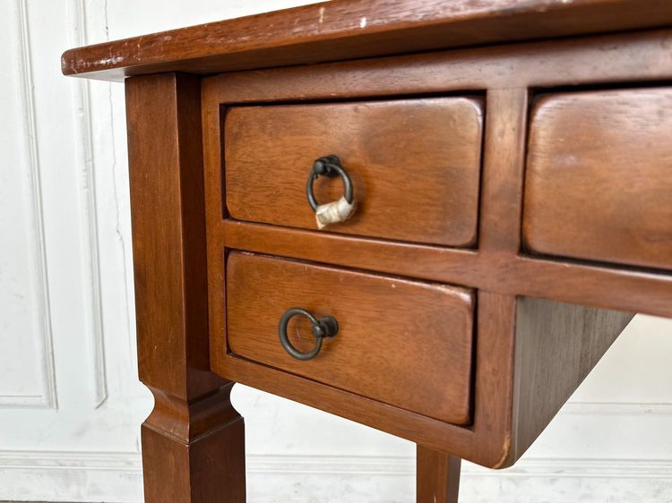 โต๊ะทำงาน สไตล์วินเทจ 5 ลิ้นชัก มือจับห่วงเหล็กและอลูมิเนียม  รูปที่ 15