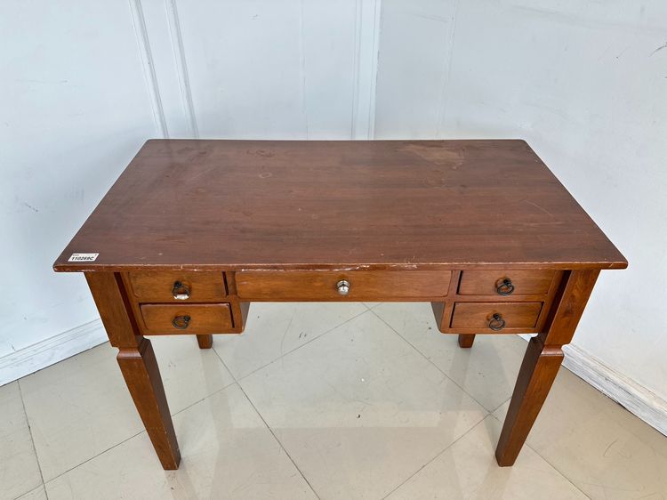 โต๊ะทำงาน สไตล์วินเทจ 5 ลิ้นชัก มือจับห่วงเหล็กและอลูมิเนียม  รูปที่ 7