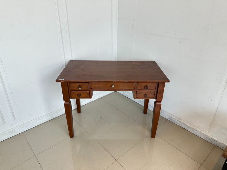 โต๊ะทำงาน สไตล์วินเทจ 5 ลิ้นชัก มือจับห่วงเหล็กและอลูมิเนียม  รูปที่ 2