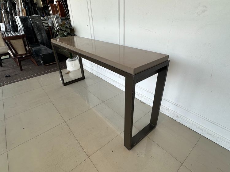 โต๊ะโชว์สินค้า (กว้าง 180 CM.) ท็อปหินเทียมสีน้ำตาล  รูปที่ 4