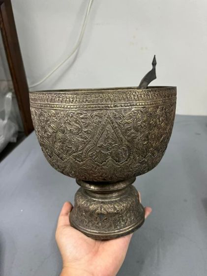 ชุดขันพานทัพพี เงิน แกะลายไทย หายาก