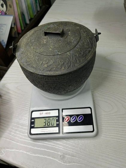 ฝาหม้อเงินนิ่ง สภาพสมบูรณ์ กว้าง 6 นิ้ว รูปที่ 7