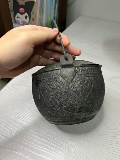 ฝาหม้อเงินนิ่ง สภาพสมบูรณ์ กว้าง 6 นิ้ว รูปที่ 2