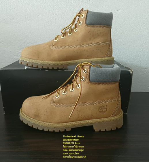Timberland Boots For Children, WATERPROOF, Unisex 35EU(22.2cm) ของแท้ มือ 2 สภาพไม่ผ่านการใช้งานมาก่อน, รองเท้า Timberland หนังแท้ สวยมาก รูปที่ 16