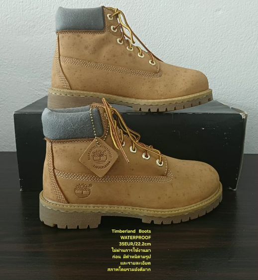 Timberland Boots For Children, WATERPROOF, Unisex 35EU(22.2cm) ของแท้ มือ 2 สภาพไม่ผ่านการใช้งานมาก่อน, รองเท้า Timberland หนังแท้ สวยมาก รูปที่ 15