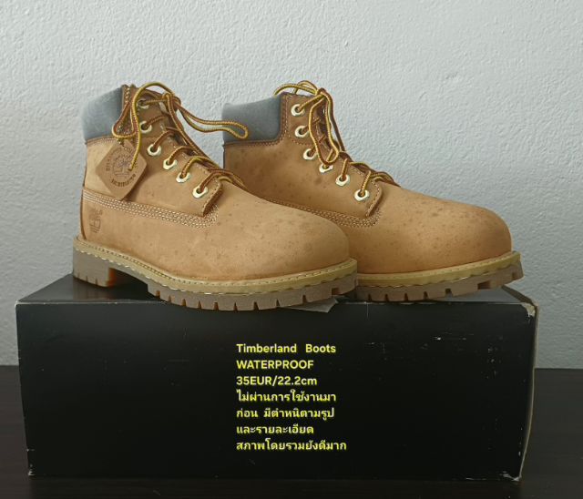 Timberland Boots For Children, WATERPROOF, Unisex 35EU(22.2cm) ของแท้ มือ 2 สภาพไม่ผ่านการใช้งานมาก่อน, รองเท้า Timberland หนังแท้ สวยมาก รูปที่ 4