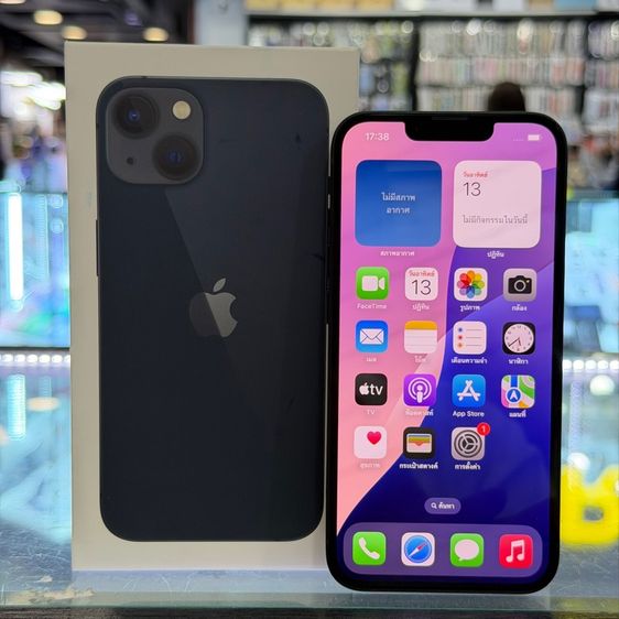 128 GB iPhone13 128GB สีดำ เครื่องศูนย์ โมเดลTH สภาพสวยมากๆ ครบยกกล่อง ประกันศูนย์ยาวๆ🔥🔥
