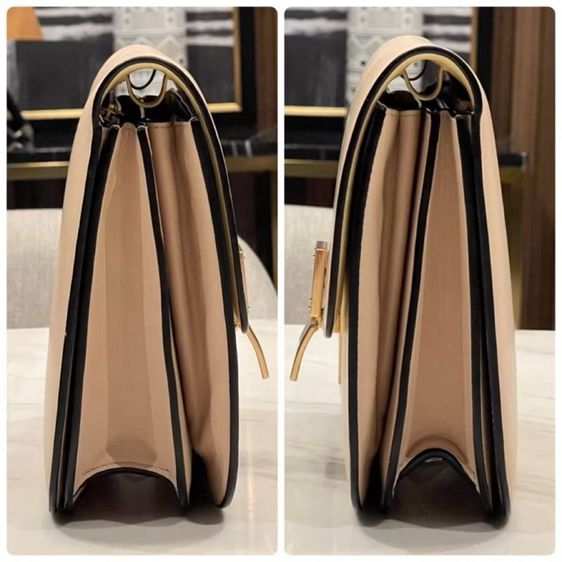 Celine Medium Classic Box Blush Lambskin Lather ซีลีนสีชมพู กระเป๋าหนังสีชมพู กระเป๋าสีบรัช รูปที่ 6