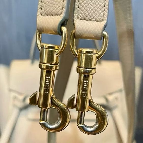 Celine Belt Beige Later Bag ซีลีน กระเป๋าซีลีน กระเป๋าสีครีม กระเป๋าสีเบจ รูปที่ 7