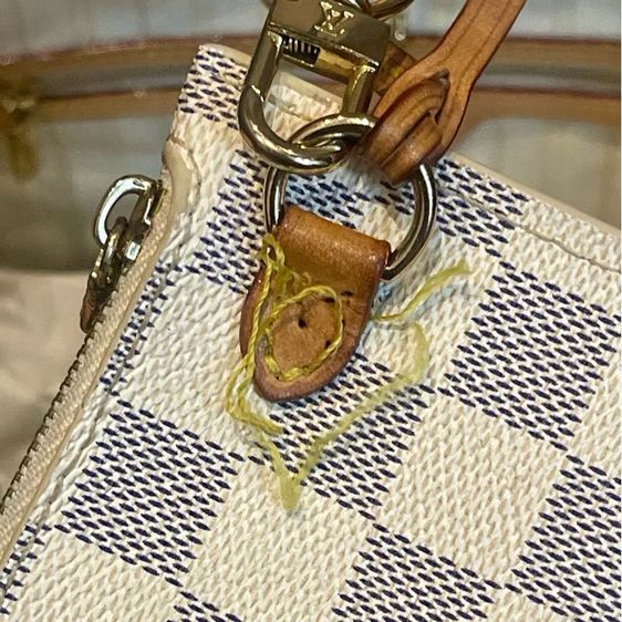 Lv Neverfull PM Damier Azur Canvas Gold-Color Hardware กระเป๋าหลุยส์ ลายตาราง กระเป๋าช็อปปิ้งหลุยส์ รูปที่ 5