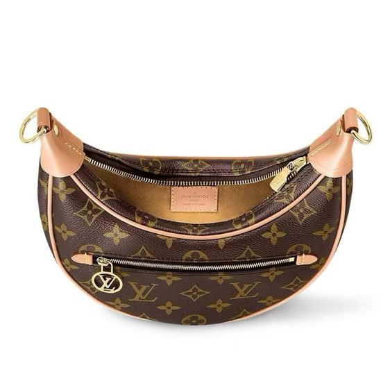 Lv Loop Monogram Canvas Brown กระเป๋าหลุยส์ หลุยส์วิตตอง กระเป๋าเสี้ยวพระจันทร์ พระจันทร์ครึ่งเสี้ยว รูปที่ 4