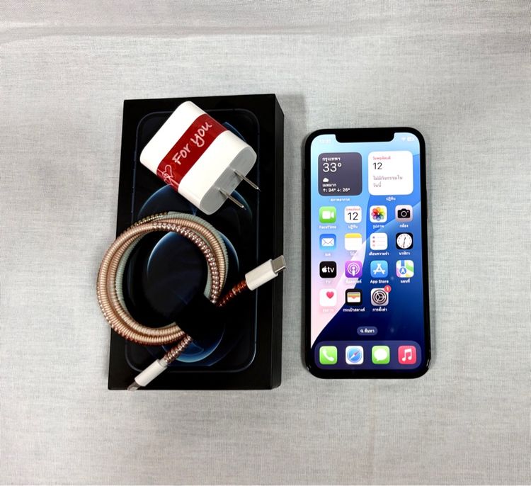 Iphone 12 pro 128gb สีน้ำเงินยกกล่อง เครื่องสวยมากๆ ไม่มีรอยตก ใช้งานถนอม