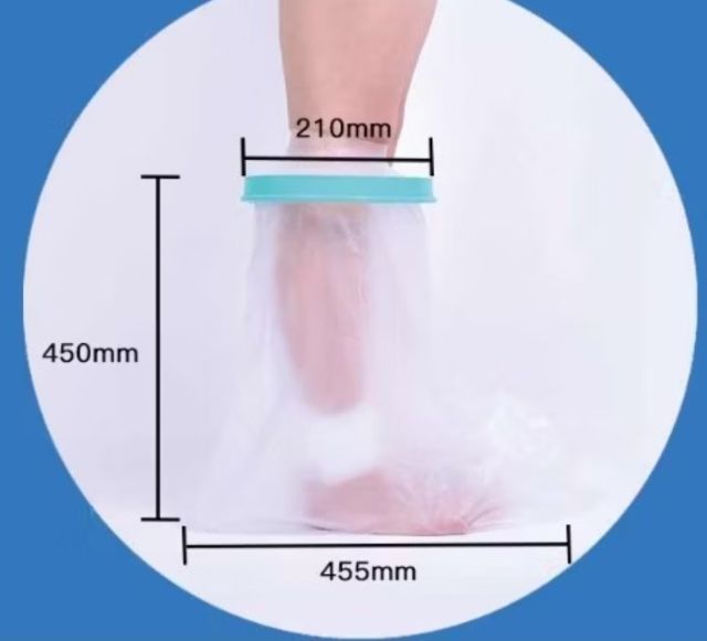 ถุงคลุมเฝือกกันน้ำ สำหรับเท้า ถึงน่อง สำหรับผู้ป่วยที่ใส่เฝือก สำหรับผู้มีแผลที่เท้า รูปที่ 5