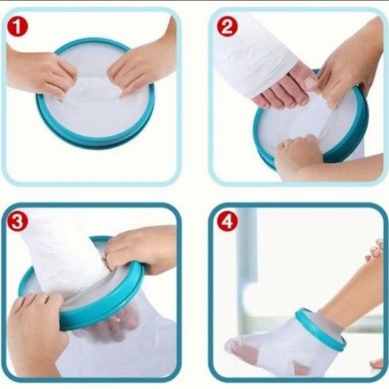 ถุงคลุมเฝือกกันน้ำ สำหรับเท้า ถึงน่อง สำหรับผู้ป่วยที่ใส่เฝือก สำหรับผู้มีแผลที่เท้า รูปที่ 3