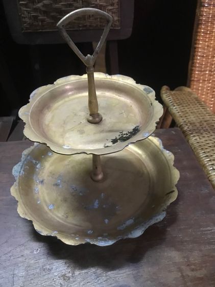 ถาดใส่ขนมสองชั้นทองเหลือง รูปที่ 7