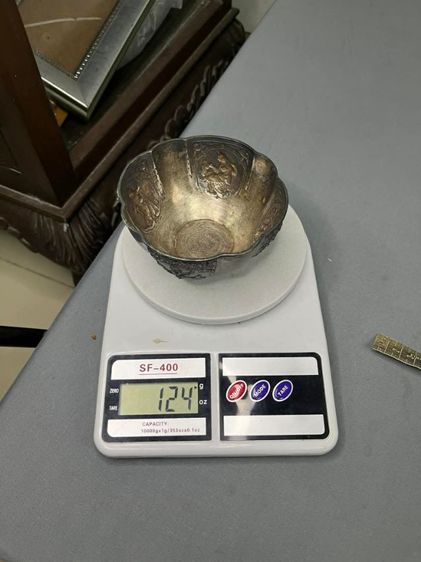 ขันเงิน สวย กว้าง 4 นิ้ว สมบูรณ์ รูปที่ 6