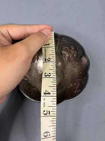 ขันเงิน สวย กว้าง 4 นิ้ว สมบูรณ์ รูปที่ 5