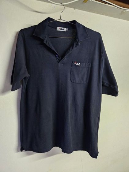 เสื้อคอปก แบรนด์ Fila สีกรม อก43-44