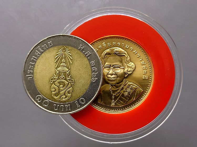 เหรียญทองคำ 1600 บาท (หนัก 15 กรัม) ที่ระลึก ๙ รอบนักษัตร แห่งวันพระราชสมภพ สมเด็จพระศรีนครินทราบรมราชชนนี พ.ศ.2551 รูปที่ 6