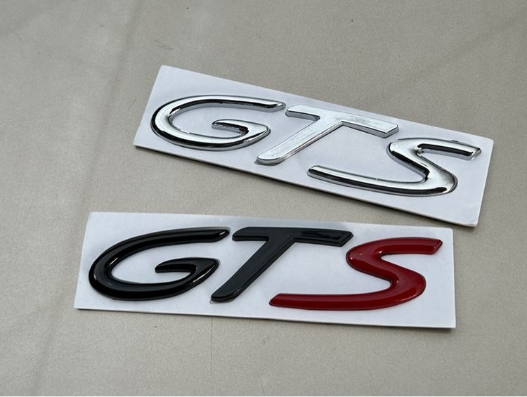 โลโก้ ตัวอักษร Porsche S 718 Boxster GTS ติดท้าย ของใหม่ สีดำ สีเงิน Cayman Boxster Macan Cayenne Panamera 911 718 รูปที่ 15