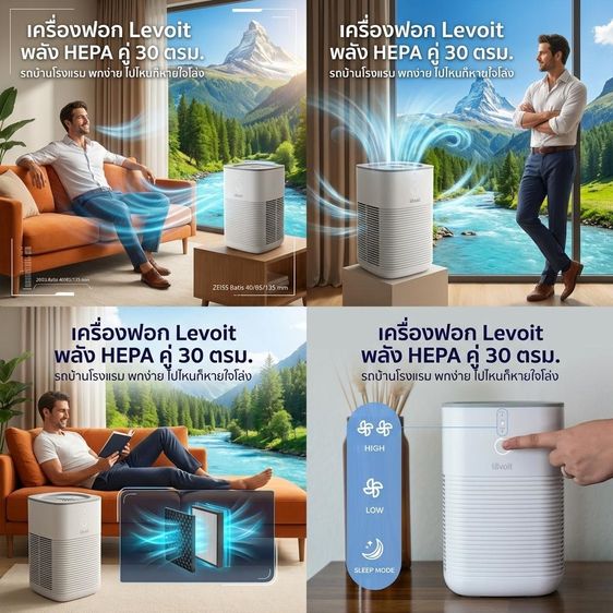 🛑หยุดจาม Levoit LV-H128 เครื่องฟอกตั้งโต๊ะ ตัวจบคนเป็นภูมิแพ้ กรองฝุ่น+หอมระเหย ของแท้🔥 รูปที่ 3