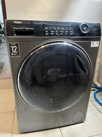 เครื่องซักและอบผ้าฝาหน้า HAIER HWD100BP14959S8 10ทับ6 กก. อินเวอร์เตอรื สีดำ  รูปที่ 2