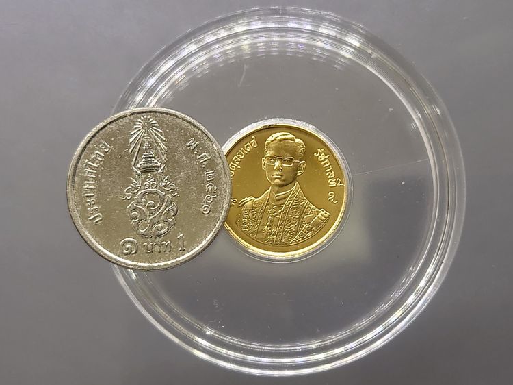 เหรียญทองคำ 1500 บาท (หนัก 1 สลึง) ที่ระลึก 60 พรรษา รัชกาลที่9 พ.ศ.2530 วาระหายาก จำนวนผลิตน้อย รูปที่ 5