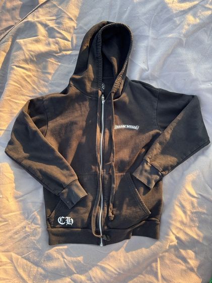 เสื้อฮู้ดซิปอัป Chrome Hearts Horse Shoe สีดำ