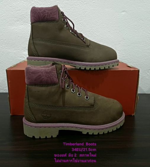 Timberland Boots For Children, Unisex 34EU(21.5cm) ของแท้ มือ 2 สภาพไม่ผ่านการใช้งานมาก่อน, รองเท้า Timberland หนังแท้ พื้นเต็ม สวยมาก รูปที่ 15