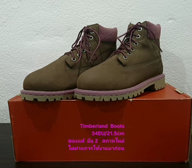 Timberland Boots For Children, Unisex 34EU(21.5cm) ของแท้ มือ 2 สภาพไม่ผ่านการใช้งานมาก่อน, รองเท้า Timberland หนังแท้ พื้นเต็ม สวยมาก รูปที่ 5