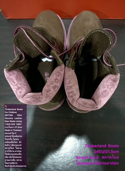 Timberland Boots For Children, Unisex 34EU(21.5cm) ของแท้ มือ 2 สภาพไม่ผ่านการใช้งานมาก่อน, รองเท้า Timberland หนังแท้ พื้นเต็ม สวยมาก รูปที่ 17