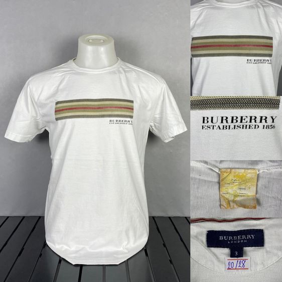 BURBERRY Striped Hesford Logo T-Shirt รูปที่ 7