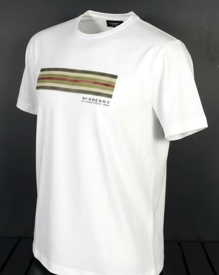 BURBERRY Striped Hesford Logo T-Shirt รูปที่ 5
