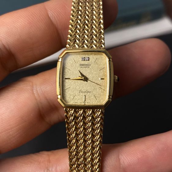 Vintage 1987 N MINT Seiko Exceline 7321-5910 Diamond Gold