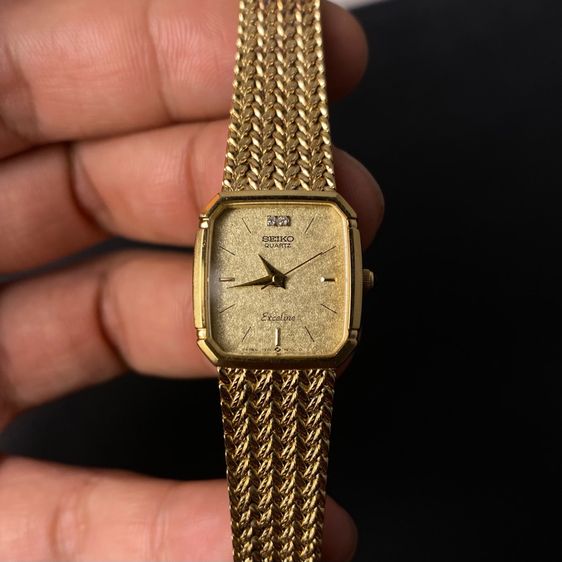 Vintage 1987 N MINT Seiko Exceline 7321-5910 Diamond Gold รูปที่ 3