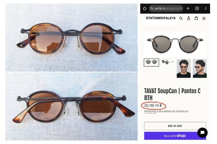 แว่นตาอิตาเลียนแฮนด์คราฟท์ TAVAT : Soup Can Collection Pantos RC เลนส์กระจกคริสตัลพระเจ้าอันล้ำค่า CARL ZEISS JENA ของชนชาติเยอรมัน สีอำพัน–สว่าง...Authentic TAVAT : ZEISS LENSES Handcrafted in the 2010s in Italy รูปที่ 7