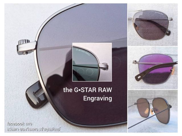แว่นตายุโรเปียนคราฟท์โดยช่างฝีมือชาวดัตช์ G–STAR RAW มือหนึ่ง–New Old Stock โมเดลคลาสสิก อะเวียเตอร์–สี่เหลี่ยม–นักบิน เลนส์โพลีคาร์บอเนทกันแดด ออริจินัล จี–สตาร์ รอว์ สีเทาทหาร...Authentic Vintage G–STAR RAW Handcrafted in Amsterdam, Netherland รูปที่ 5